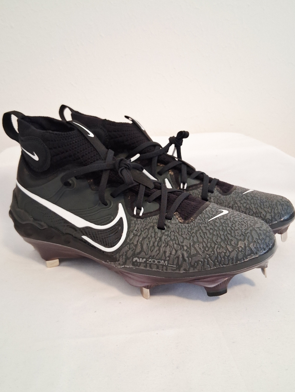Nike Alpha Huarache NXT Black White Metal Baseball Cleats
